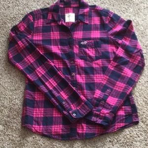 Hollister Plaid Flannel Long Sleeve Shirt